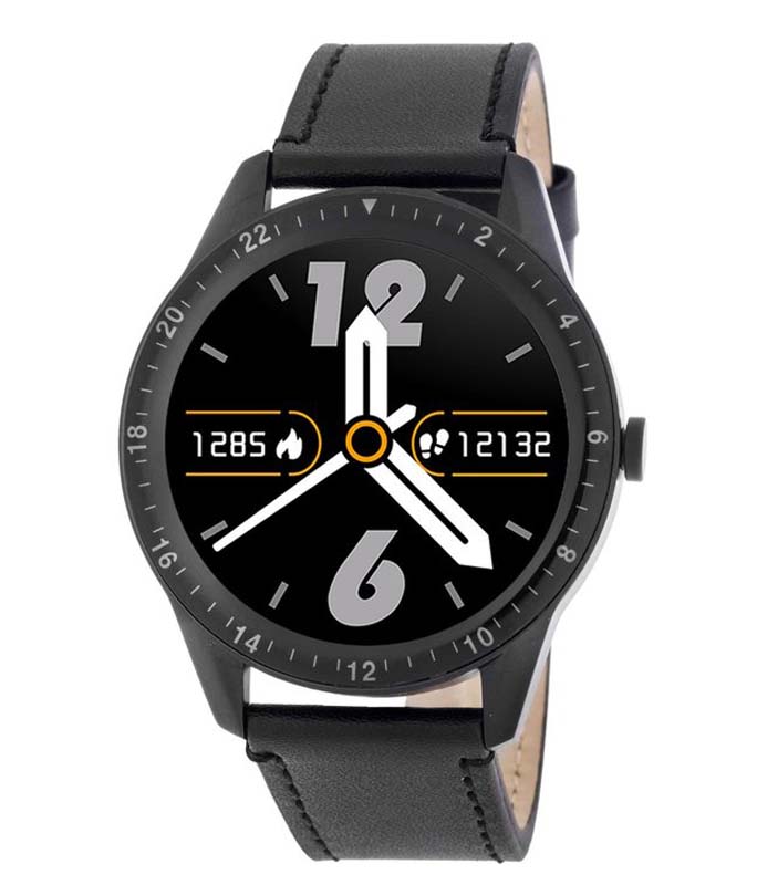 Ρολόι Χειρός 3GUYS 3GW3021 Smartwatch Black Leather Strap 3GUYS